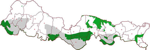 Mapa zasticenih podrucja u BP zupaniji